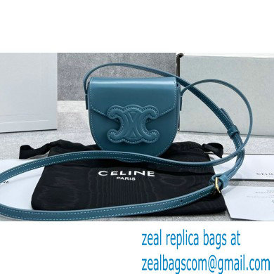 Celine MINI BESACE cuir triomphe Bag in Smooth calfskin 60284 Blue