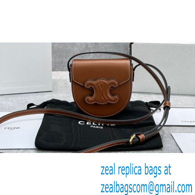 Celine MINI BESACE cuir triomphe Bag in Smooth calfskin 60284 Brown - Click Image to Close