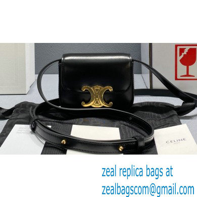 Celine MINI TRIOMPHE Bag in shiny calfskin 60387 Black