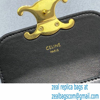 Celine MINI TRIOMPHE Bag in shiny calfskin 60387 Black - Click Image to Close