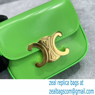 Celine MINI TRIOMPHE Bag in shiny calfskin 60387 Light Green - Click Image to Close