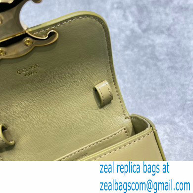 Celine MINI TRIOMPHE Bag in shiny calfskin 60387 Olive Green - Click Image to Close