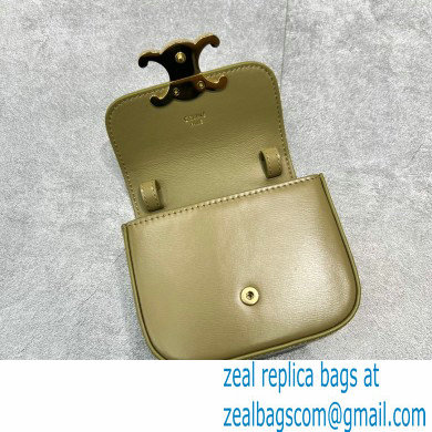 Celine MINI TRIOMPHE Bag in shiny calfskin 60387 Olive Green