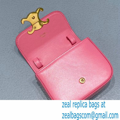 Celine MINI TRIOMPHE Bag in shiny calfskin 60387 Pink - Click Image to Close