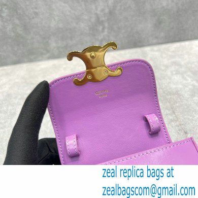 Celine MINI TRIOMPHE Bag in shiny calfskin 60387 Purple - Click Image to Close