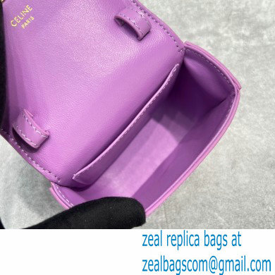 Celine MINI TRIOMPHE Bag in shiny calfskin 60387 Purple - Click Image to Close