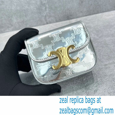 Celine MINI TRIOMPHE Bag in shiny calfskin 60387 Silver