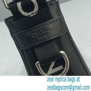 Celine Medium Ava Bag with Celine strap in Smooth Calfskin 60054 Black - Click Image to Close