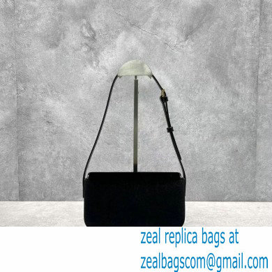 Celine Shoulder Bag Triomphe in Velvet 60373 Black - Click Image to Close