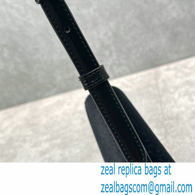 Celine Shoulder Bag Triomphe in Velvet 60373 Black - Click Image to Close