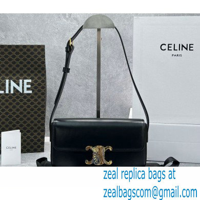 Celine Shoulder Bag Triomphe in shiny calfskin 60373 Black - Click Image to Close