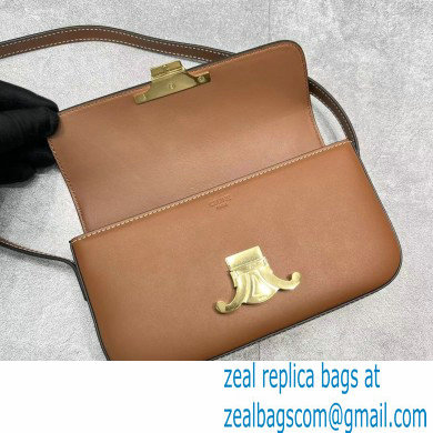 Celine Shoulder Bag Triomphe in shiny calfskin 60373 Brown