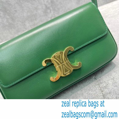 Celine Shoulder Bag Triomphe in shiny calfskin 60373 Green