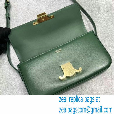 Celine Shoulder Bag Triomphe in shiny calfskin 60373 Green - Click Image to Close