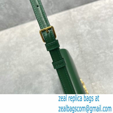 Celine Shoulder Bag Triomphe in shiny calfskin 60373 Green