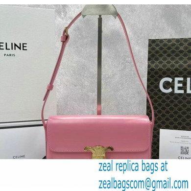 Celine Shoulder Bag Triomphe in shiny calfskin 60373 Pink - Click Image to Close