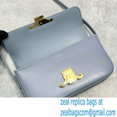 Celine Shoulder Bag Triomphe in shiny calfskin 60373 Sky Blue - Click Image to Close