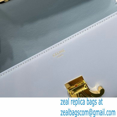 Celine Shoulder Bag Triomphe in shiny calfskin 60373 Sky Blue