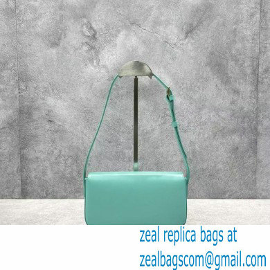 Celine Shoulder Bag Triomphe in shiny calfskin 60373 Turquoise Green