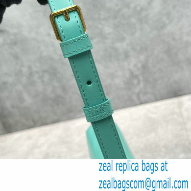 Celine Shoulder Bag Triomphe in shiny calfskin 60373 Turquoise Green