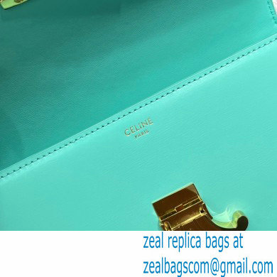 Celine Shoulder Bag Triomphe in shiny calfskin 60373 Turquoise Green - Click Image to Close