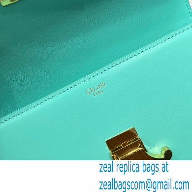 Celine Shoulder Bag Triomphe in shiny calfskin 60373 Turquoise Green