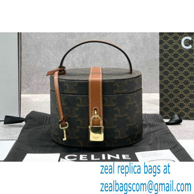 Celine VANITY CASE Bag in Triomphe Canvas and calfskin 60396