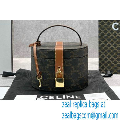 Celine VANITY CASE Bag in Triomphe Canvas and calfskin 60396 - Click Image to Close