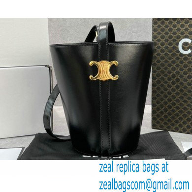 Celine bucket triomphe Bag in calfskin 60298 Black - Click Image to Close