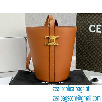 Celine bucket triomphe Bag in calfskin 60298 Brown