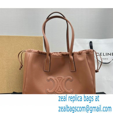 Celine cabas drawstring Bag cuir triomphe in Smooth Calfskin 60458 Brown - Click Image to Close