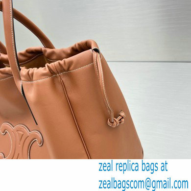 Celine cabas drawstring Bag cuir triomphe in Smooth Calfskin 60458 Brown