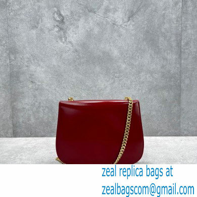 Celine chain besace triomphe bag in shiny calfskin 60285 Burgundy - Click Image to Close