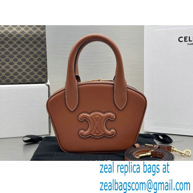 Celine mini bowling bag in Smooth calfskin 60798 Brown - Click Image to Close