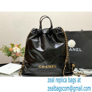 Chanel Calfskin CHANEL 22 Large Back Pack Bag AS3313 Black/Gold 2022