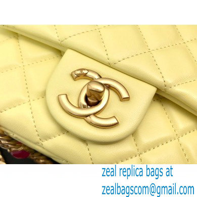 Chanel Resin Chain Lambskin MINI Flap Bag AS2379 Yellow 2021
