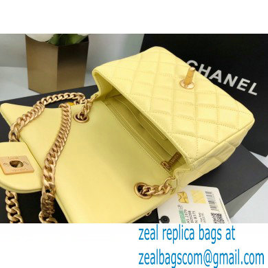 Chanel Resin Chain Lambskin MINI Flap Bag AS2379 Yellow 2021