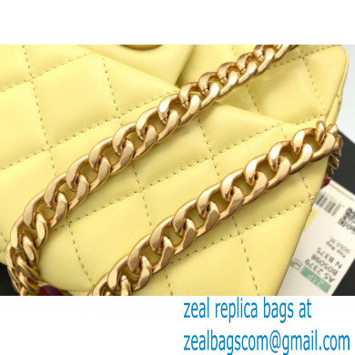Chanel Resin Chain Lambskin MINI Flap Bag AS2379 Yellow 2021