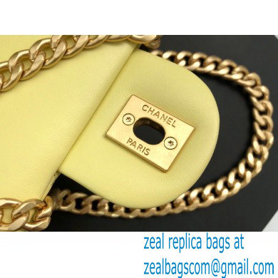 Chanel Resin Chain Lambskin MINI Flap Bag AS2379 Yellow 2021