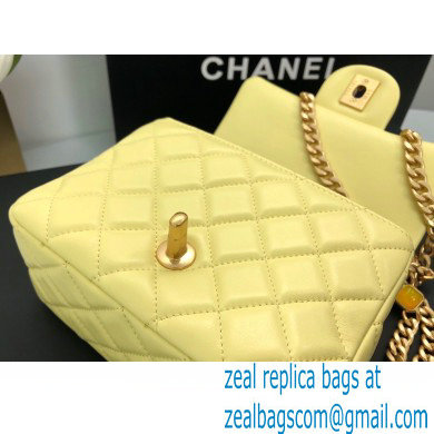 Chanel Resin Chain Lambskin MINI Flap Bag AS2379 Yellow 2021 - Click Image to Close