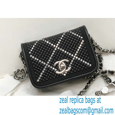 Chanel Strass Belt Bag with Chain AP2855 Black/Silver 2022