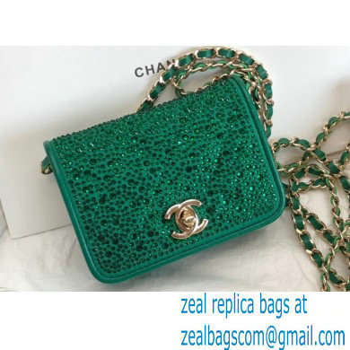 Chanel Strass Clutch with Chain Bag AP2879 Green 2022