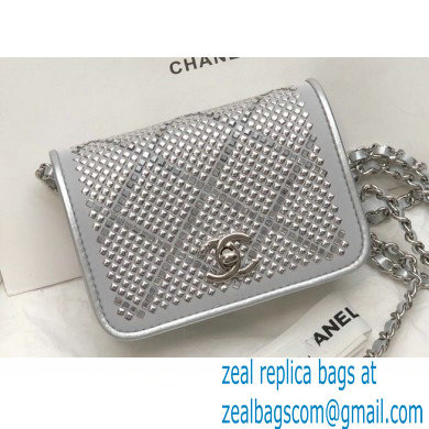 Chanel Strass Clutch with Chain Bag AP2879 Silver 2022