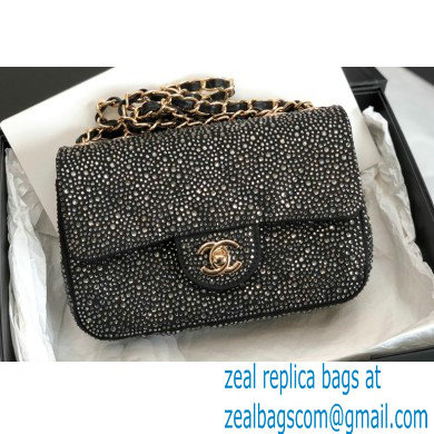 Chanel Strass Small Classic Flap Bag Black 2022