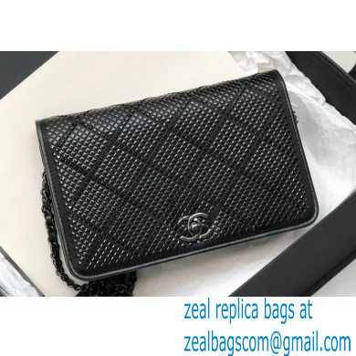 Chanel Strass Wallet on Chain WOC Bag AP2853 Black/Metal 2022