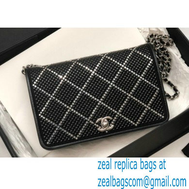 Chanel Strass Wallet on Chain WOC Bag AP2853 Black/Silver 2022