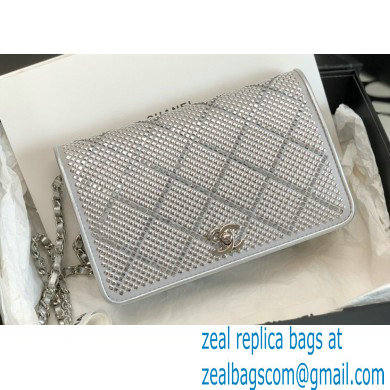 Chanel Strass Wallet on Chain WOC Bag AP2853 Silver 2022