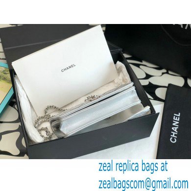 Chanel Strass Wallet on Chain WOC Bag AP2853 Silver 2022