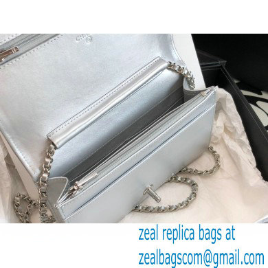 Chanel Strass Wallet on Chain WOC Bag AP2853 Silver 2022 - Click Image to Close