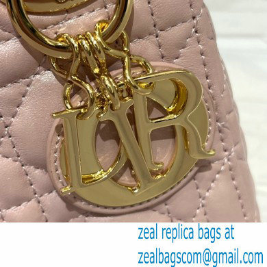 DIOR Mini Lady Dior Bag in Antique Pink Cannage Lambskin 2022